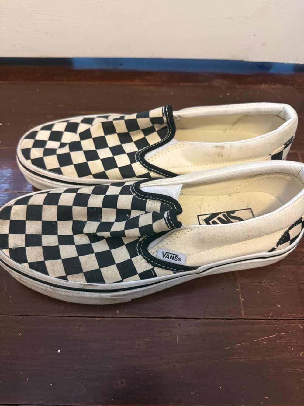 Vans Checkerboard Slip-On Sneakers - Black & White